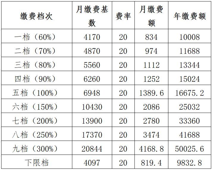 武汉社保缴费基数档次(武汉社保个人缴费基数档次)