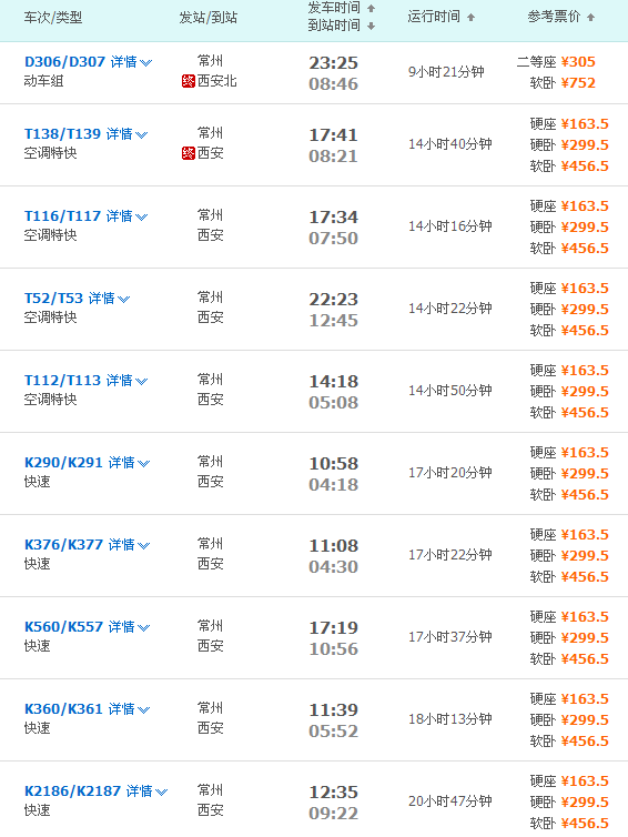 上海到西安火车时刻表(重庆到西安动车时刻表查询)