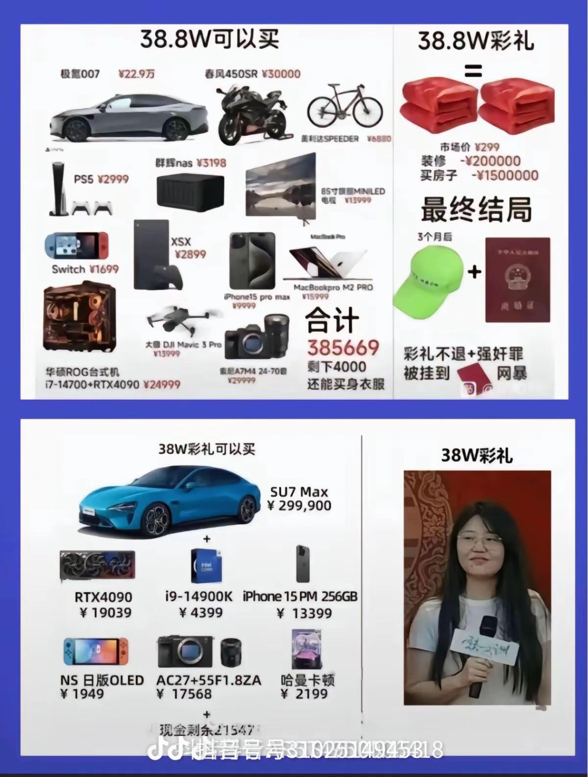 被问要多少彩礼如何聪明回答(彩礼188万,女方陪嫁多少)