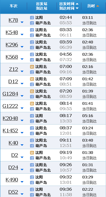 葫芦岛到北京火车时刻表(葫芦岛到北京火车时刻表查询)