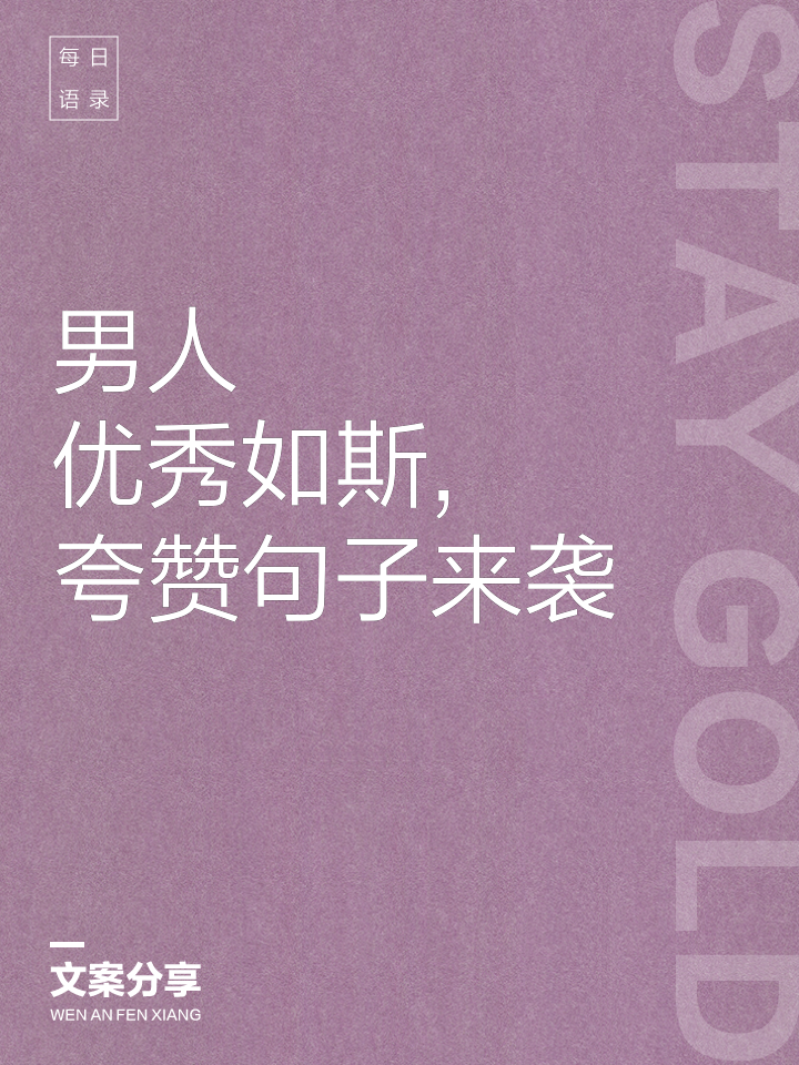 赞美一个男人优秀的句子(100句赞美男人的话简短精辟)