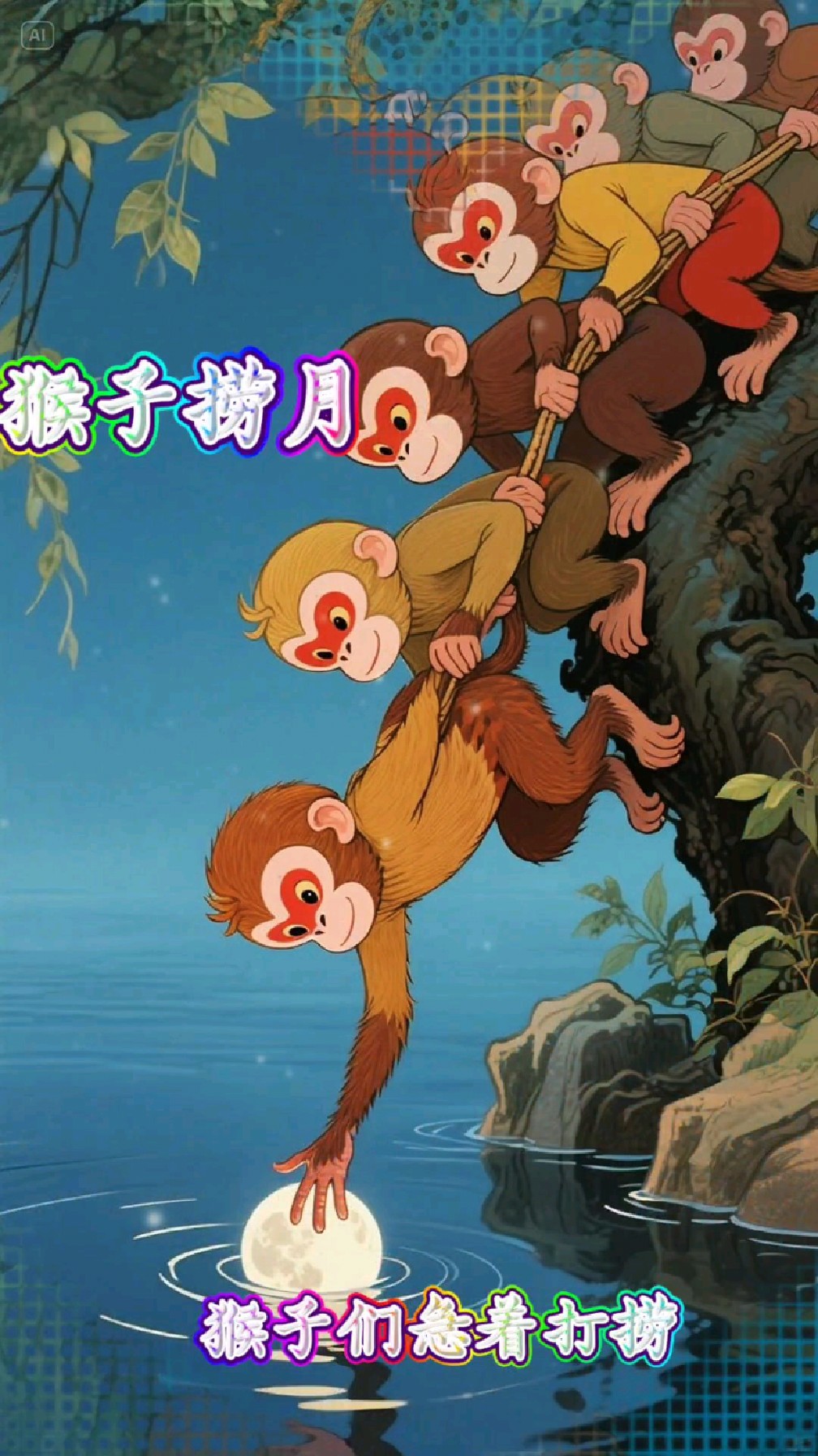 猴子捞月的故事告诉我们什么道理(猴子捞月的故事告诉小朋友什么道理)