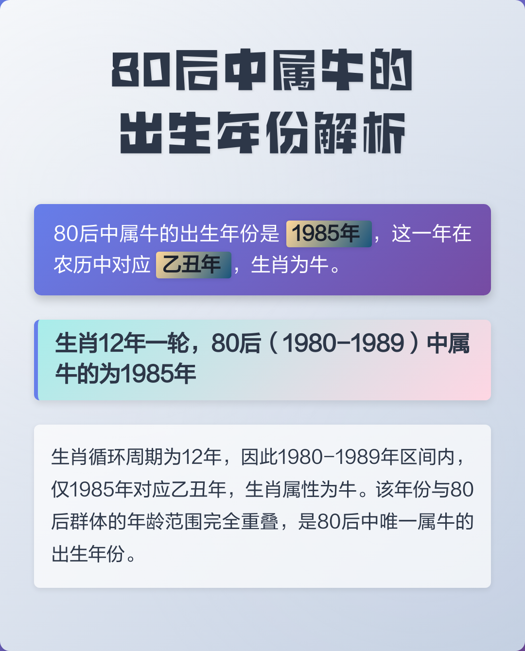 属牛的出生年份表(属牛的出生年份表的年份)