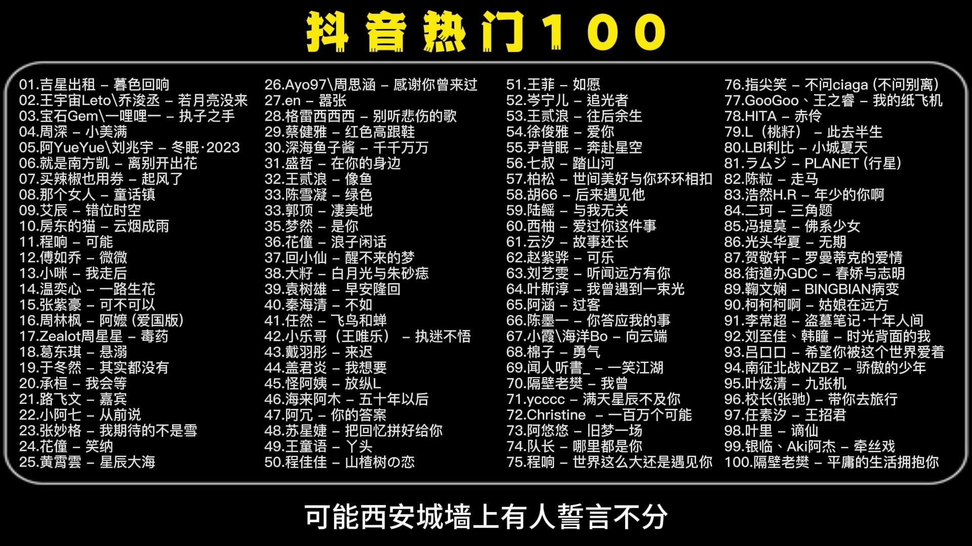 网络音乐排行榜前100首(网络音乐排行榜前100首歌曲)