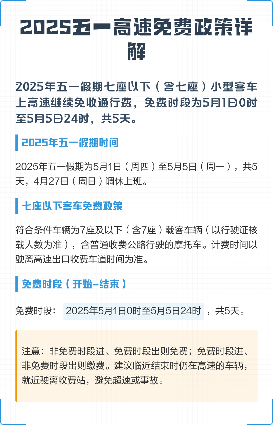 高速5月1号免费几天(高速5月1号免费几天啊)