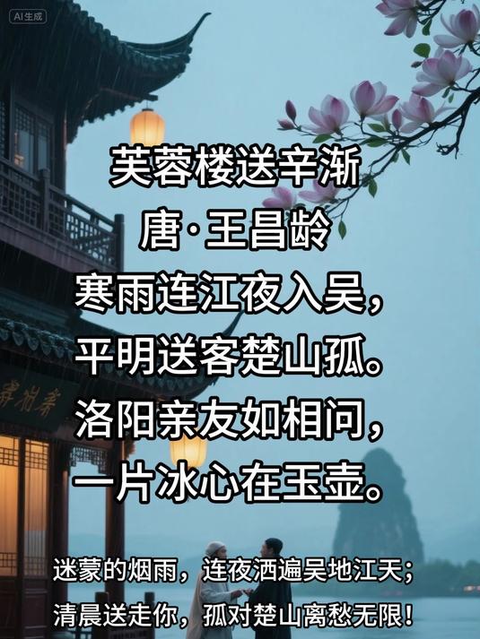 芙蓉楼送辛渐拼音(芙蓉楼送辛渐整首诗的拼音)