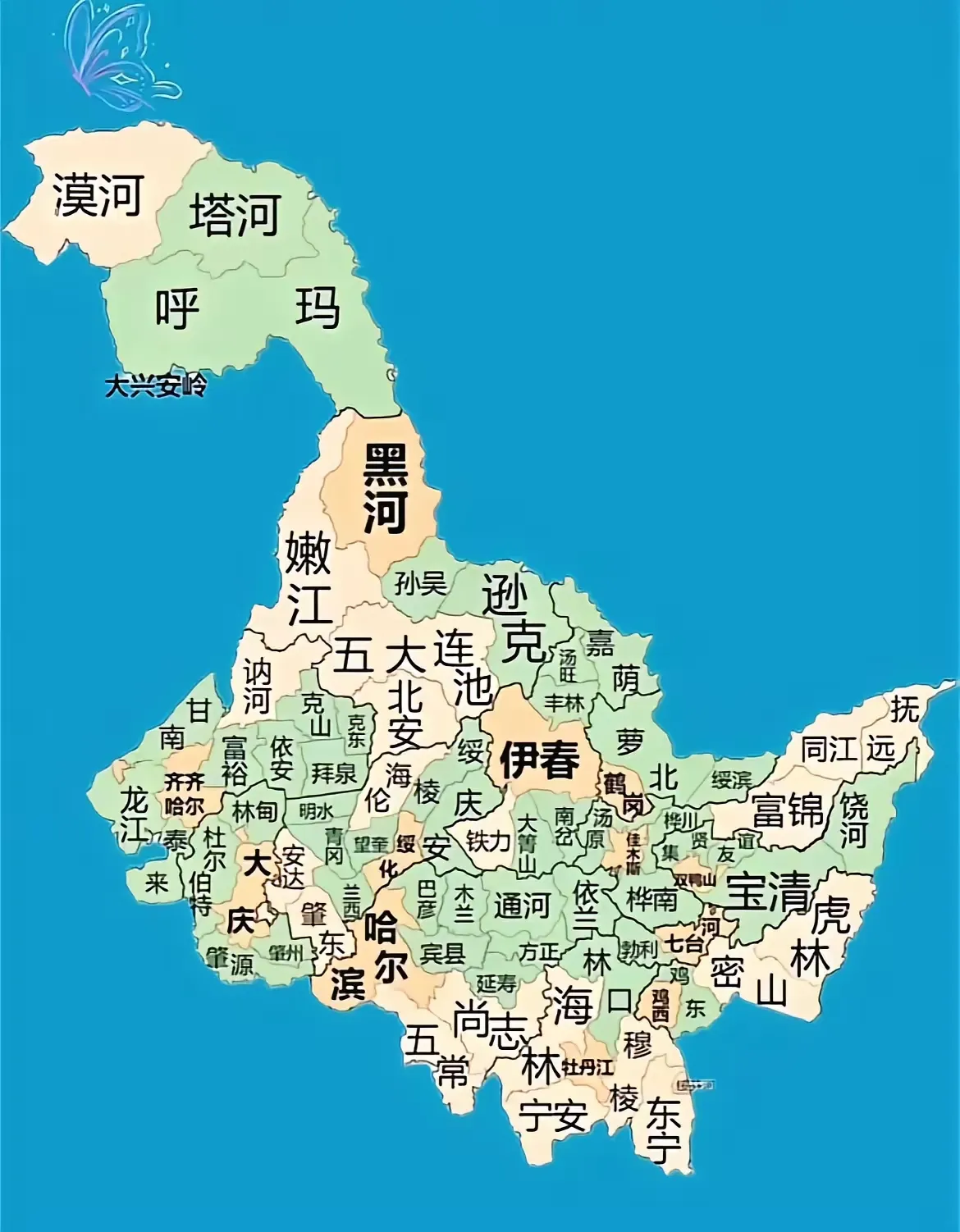 牡丹江地图(牡丹江地图区域划分图)