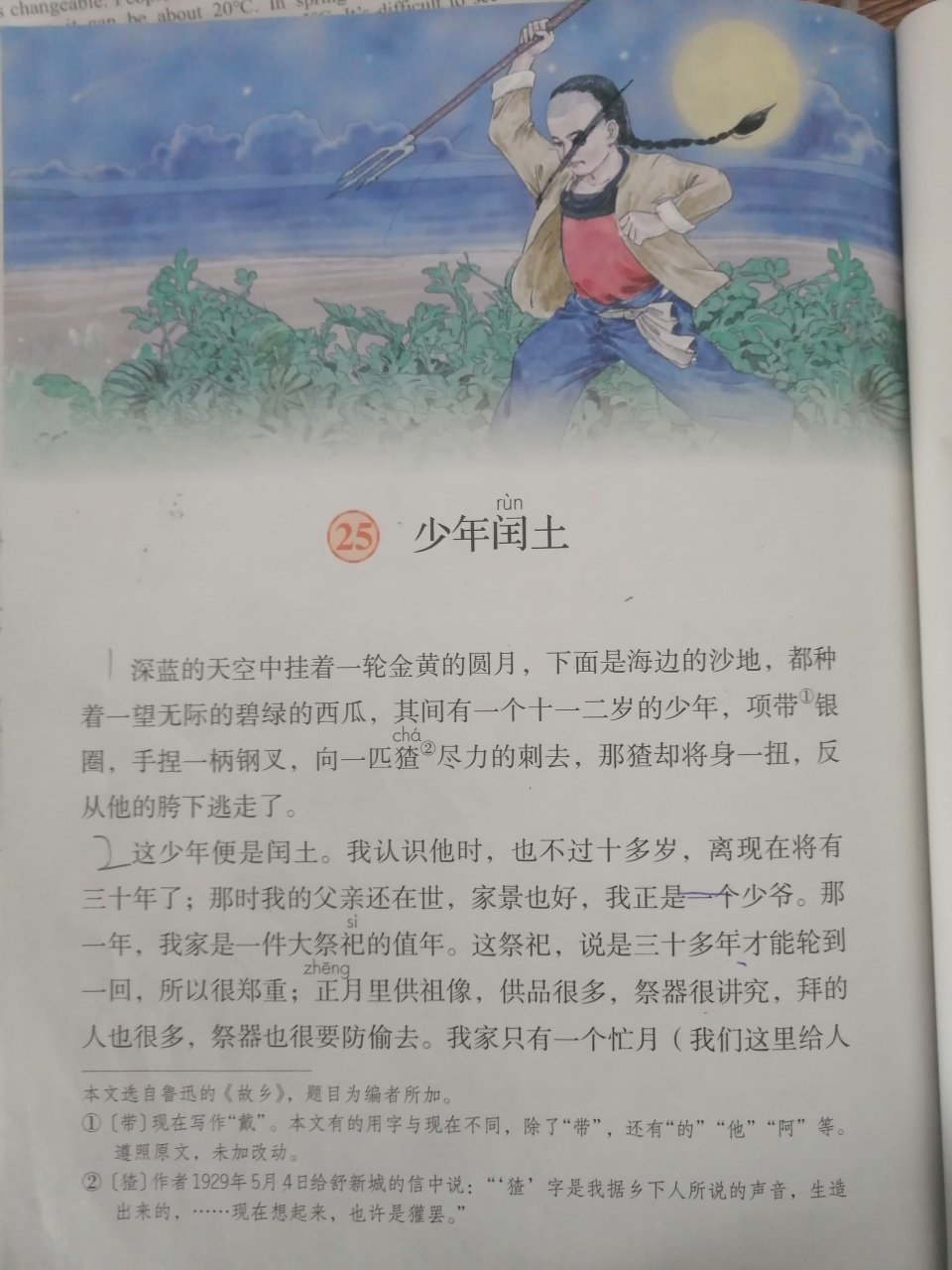 少年闰土主要内容(少年闰土主要内容简短)